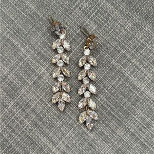 NWOT Gold and Silver Leaf Drop Earrings